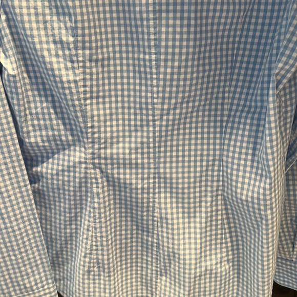 NWOT Vineyard Vines gingham button down, 12, light blue/white - Picture 5 of 6
